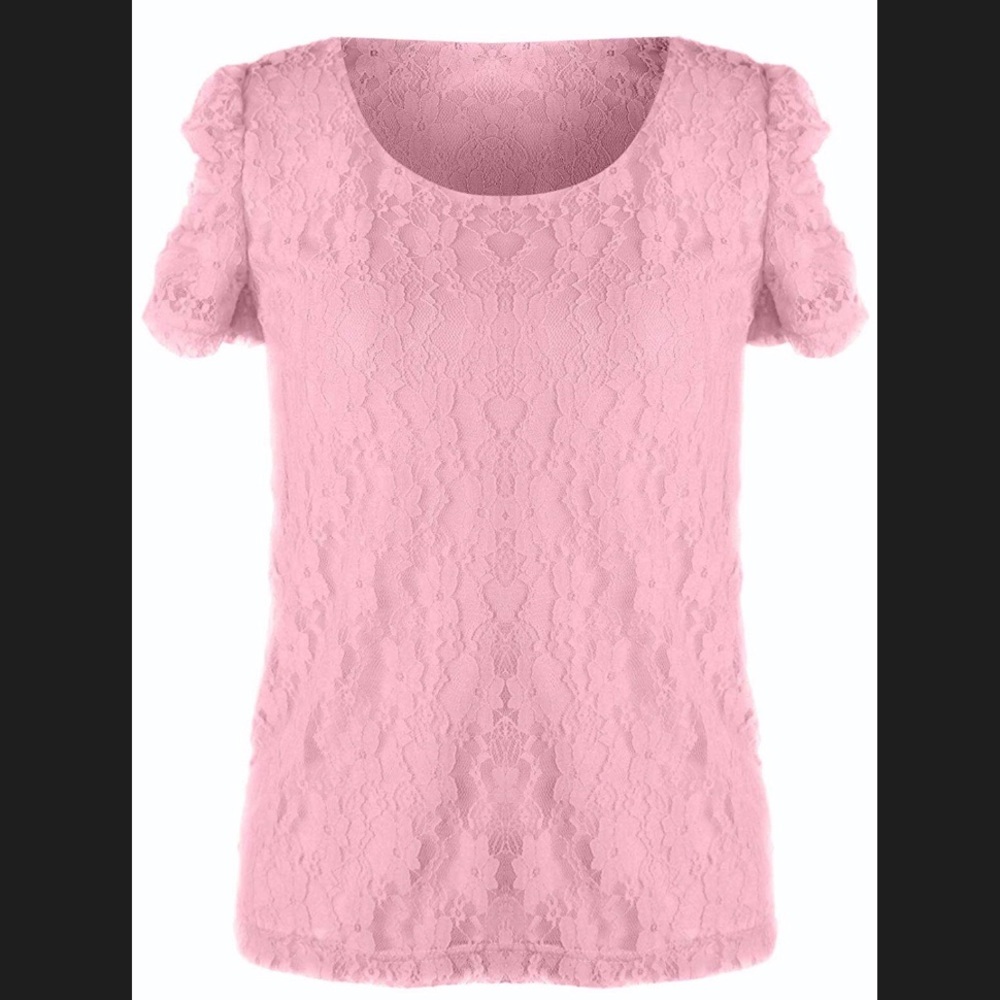 Jon & Anna blush colored lace top